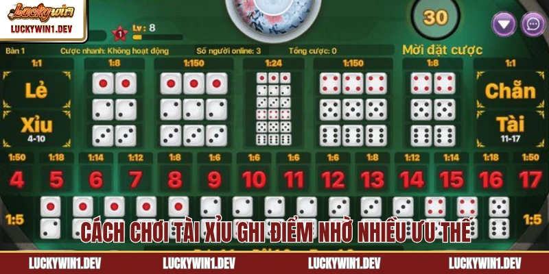 Cách chơi Tài Xỉu ghi điểm nhờ nhiều ưu thế