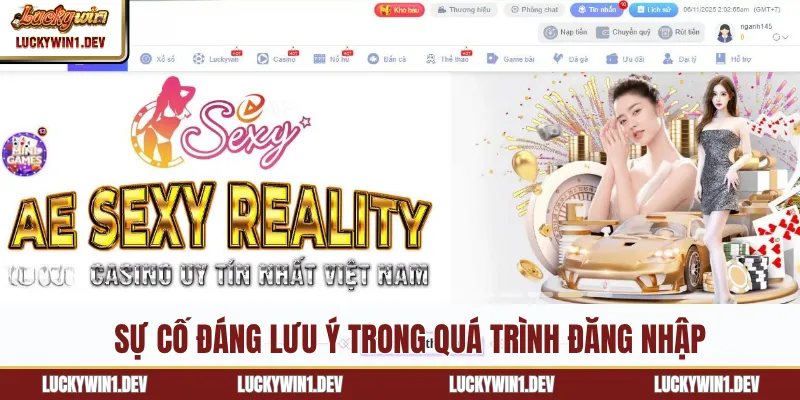 Sự cố đáng lưu ý trong quá trình đăng nhập